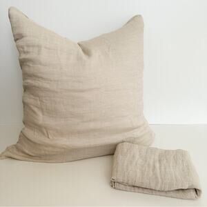 Set of 2 Restoration Hardware Crinkled Linen-Cotton Euro Shams